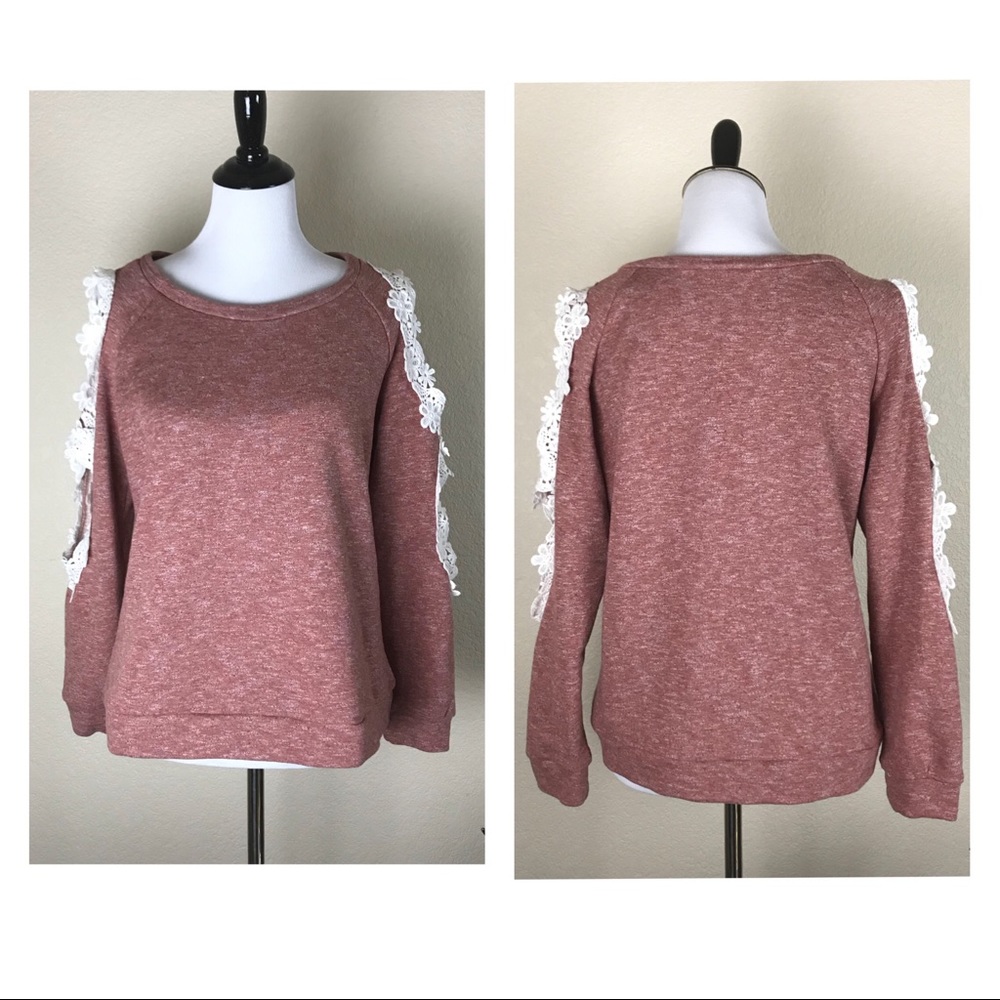 Long sleeve sweater with detailed cut out sleeves